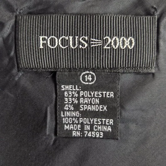 Focus 2000 Black Gored Maxi Skirt Size 14 - Picture 4 of 7